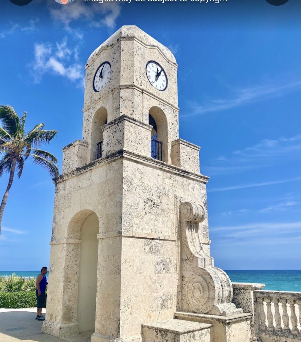 Worth Avenue clock tower, the iconic landmark of Palm Beach luxury shopping district